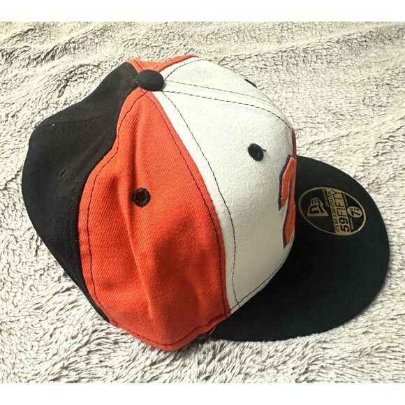 New York Knicks Hat Cap Fitted 7 1/4 White Orange Area Code 212 NBA New Era New - Picture 8 of 14